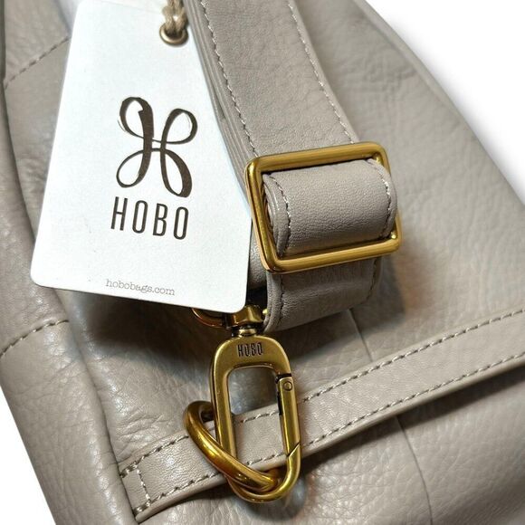 Hobo Fern Sling Bag Taupe Pebbled Leather Crossbody Convertible Backpack  $198 main image 8